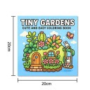 Omalovánky Tiny Gardens jednoduché zahradní motivy 20 × 20 cm vícebarevné ilustrace kreativní vybarvování pro děti i dospělé 2
