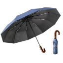 Ombrello pieghevole automatico 104 cm Manico in legno Ombrello da viaggio compatto per borsa Ombrello resistente al vento Protezione contro pioggia e sole 5