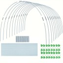 Ombrelloni per tunnel da giardino set da 122 pezzi aste in fibra di vetro con connettori e clip per il fissaggio della pellicola per la coltivazione di verdure 1