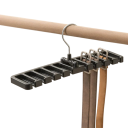 Omdrejelig hængende organizer til bælter og accessories metal sort bøjle til tørklæder slips og bælter til garderoben 3