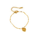 Ömtålig minimalistisk armband 15+5 cm rostfritt stål 316 hjärtmotiv Vattentålig trendig dam Smycke bröllop jubileum present 5