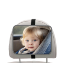 Onbreekbare kinderautospiegel 18,7x13,5 cm Breedbeeld Transparante veiligheidsspiegel Verstelbare banden Hoofdsteun 6
