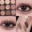 Oogschaduwpalette 9 kleuren Perlemoer en matte afwerking Lage verzadiging natuurlijke tinten Langdurige gepigmenteerde schaduwen 3