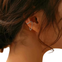 Oorbellen met ketting voor kraakbeen moderne punk hip-hop uitstraling trendy sieraden voor vrouwen voor feesten Kerst bruiloften verjaardagen clips 4