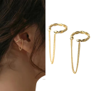 Oorbellen met ketting voor kraakbeen moderne punk hip-hop uitstraling trendy sieraden voor vrouwen voor feesten Kerst bruiloften verjaardagen clips 5