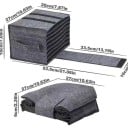 Opbevaringsorganisator til service med rum til tallerkener 27 x 20 x 18 cm sammenfoldelig filt mørkegrå til campingvogn og køkken 3