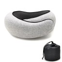 Opblaasbaar reiskussen U-vormig slakvormig ergonomisch nekkussen 360° ademend kussen voor vliegtuig, auto, afneembare wasbare hoes 32x14 cm 4