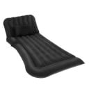 Opblaasbare autmatras 170 x 120 cm Zwart PVC + vlocking Met pomp en kussens Reismatras met onderlegger en opbergtas 3