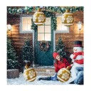 Opblaasbare Kerstbal 48 x 65 cm Reusachtige buitendecoratie met sneeuwvlokmotief Hangdecoratie voor Kerstfeest 5