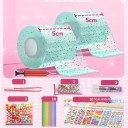Opblaasbare nano-gel DIY dubbelzijdige tape 2 stuks 1 m x 5 cm Rekbare waterdichte gekleurde tape met glitters. 7