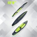 Opblaasbare Paddleboard Toer Set 12'6" 380 x 76 x 15 cm Drievoudig PVC EVA Pad Capaciteit 140 kg met Pomp Peddel en Vin Groen 2