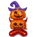 Opblaasbare pompoen met heksenhoed Halloweendecoratie 150 x 70 cm Foliebal 1
