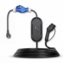 Opladningsadapter til elbiler CEE 32A til Schuko 16A, 3,5 kW, 250 V, kabel 3G 2,5 mm², plast, blå-sort, til bærbare EV-ladere 3