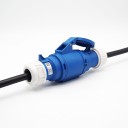 Opladningsadapter til elbiler CEE 32A til Schuko 16A, 3,5 kW, 250 V, kabel 3G 2,5 mm², plast, blå-sort, til bærbare EV-ladere 4