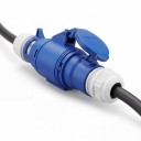 Opladningsadapter til elbiler CEE 32A til Schuko 16A, 3,5 kW, 250 V, kabel 3G 2,5 mm², plast, blå-sort, til bærbare EV-ladere 5