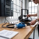 Opladningsadapter til elbiler CEE 32A til Schuko 16A, 3,5 kW, 250 V, kabel 3G 2,5 mm², plast, blå-sort, til bærbare EV-ladere 7