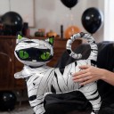 Oppustelig ballon kat mumie Halloween dekoration 52 x 47 cm Folie ballon Hvid og sort med grønne øjne Dekoration til Halloween 4