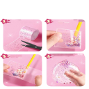 Oppustelig nano-gel DIY dobbeltklæbende tape 1 m x 5 cm Strækbar vandtæt farvetape med glimmer og tilbehør 3