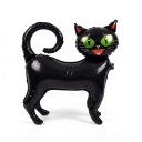 Oppustelig sort kat Stående ballon Halloween dekoration 65 x 58 cm Med grønne øjne og snoet hale Fest dekoration til Halloween 1