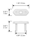 Oprichters voor stopcontacten voor kinderen, universeel EU/Chili/Brazilië, set van 20 stuks, wit 2