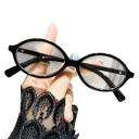 Ópticas retro ovais de plástico com filtro de luz azul Ópticas elegantes contra a fadiga ocular Estrutura transparente para trabalho no computador e leitura 3