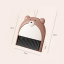 Opvouwbare bezem- en stofferset met teddybeermotief 16 x 16 cm Kleine stoffer en blik voor kruimels Praktische schoonmaaktools voor in huis 2