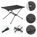Opvouwbare campingtafel 59 x 40 x 39 cm Aluminiumlegering en oxford stof Lichtgewicht draagbare tafel met een draagvermogen van 27 kg en opbergzak 4