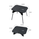 Opvouwbare draagbare tafel 46,5 x 37,5 cm Aluminium constructie ABS blad Hoogte 41 cm of 10 cm Campingtafel Opbergtas 4