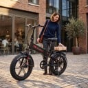 Opvouwbare elektrische fiets RANDRIDE YX20M-2 Motor 1000 W Batterij 48 V 17 Ah Fat bike 20 x 4 inch Volledig vering Zwart-rood Voor terrein en stad 5