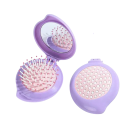 Opvouwbare reisborstel met spiegel 8 x 7 x 3 cm Druppelvormige uitknijpborstel met ronde tanden Massage kam voor in de handtas 4