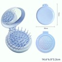 Opvouwbare ronde kam met spiegel 14,6 x 6,5 x 2,2 cm Reisbare uitklapbare borstel met masserende tanden Compacte kam voor in de handtas 1