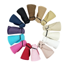 Opvouwbare zomerpet van stro voor dames, 54-58 cm, brede rand met strik, UV-bescherming, strandhoed zonder bovenkant, lente, zomer 16