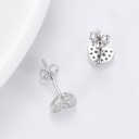 Orecchini a bottone a forma di cuore con zirconi G124 4