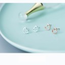 Orecchini a bottone a forma di cuore R92 2