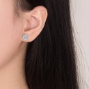 Orecchini a bottone da donna con zirconi H807 3