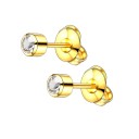 Orecchini a bottone da donna con zirconi H849 1