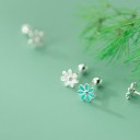 Orecchini a bottone da donna fiori G964 3