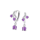 Orecchini a campanula viola in argento 925 per donne Gioielli alla moda Regali orecchini delicati simbolo di modestia, umiltà e fedeltà 3