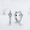 Orecchini a cerchio da donna a forma di cuore R128 3