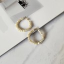 Orecchini a cerchio da donna con perle G1062 4