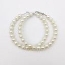 Orecchini a cerchio da donna con perle G483 3