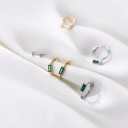 Orecchini a cerchio da donna con zirconi G351 5