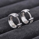 Orecchini a cerchio da donna con zirconi G413 3