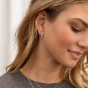 Orecchini a cerchio da donna con zirconi G432 2