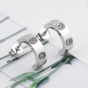 Orecchini a cerchio da donna con zirconi G648 4