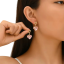 Orecchini a cuore in acciaio inossidabile e lega di zinco Eleganti gioielli da festa Y2K per donne Accessorio di moda esclusivo 2