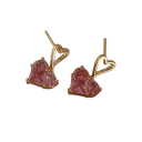 Orecchini a cuore in acciaio inossidabile e lega di zinco Eleganti gioielli da festa Y2K per donne Accessorio di moda esclusivo 3
