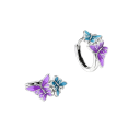 Orecchini a farfalla in argento sterlingo 925 per donne Design delicato per matrimoni, fidanzamenti, feste, anniversari, compleanni e uso quotidiano 3