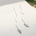 Orecchini a pendente da donna foglia R109 4