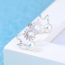 Orecchini a spirale da donna a forma di fiore con perla 3